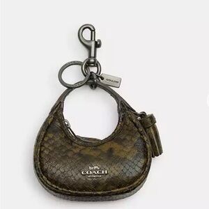 Coach Olive Snake Print Keychain Pouch